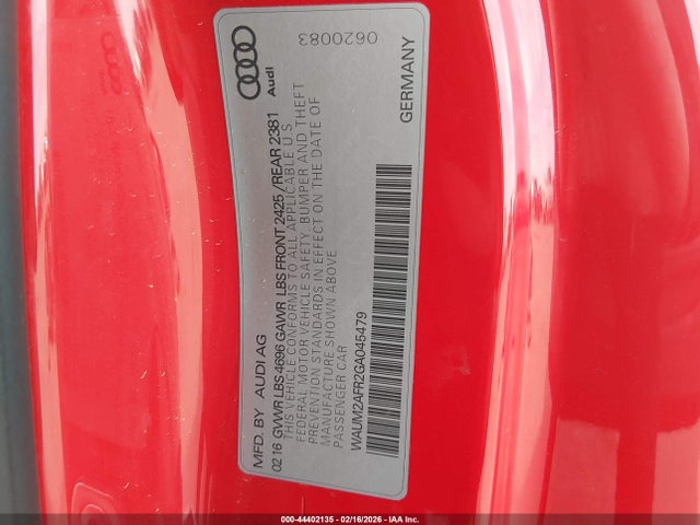 2016 AUDI A5 WAUM2AFR2GA045479 Photo 8