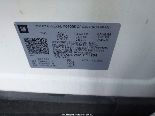 2GNAXUEV9M6157204 Chevrolet Equinox Awd Lt