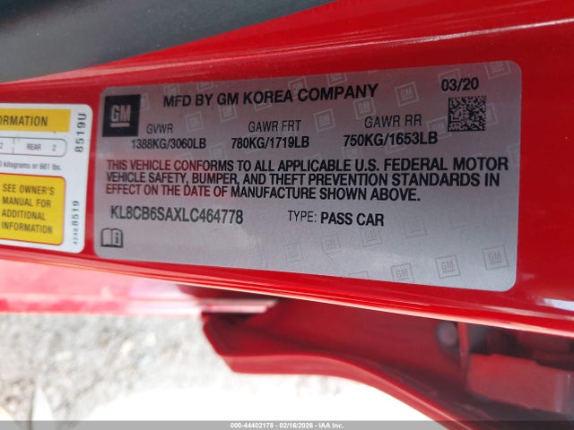 Chevrolet Spark Fwd Ls Automatic 2020 KL8CB6SAXLC464778 Image 9
