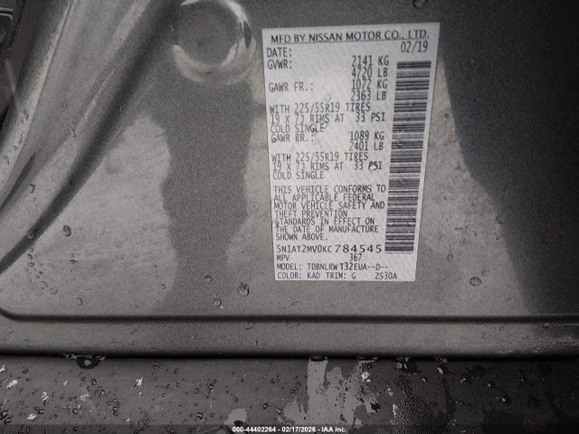 Nissan Rogue Sl 2019 5N1AT2MV0KC784545 Image 9