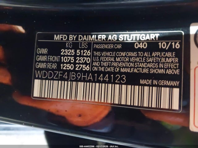 WDDZF4JB9HA144123 Mercedes-Benz E 300