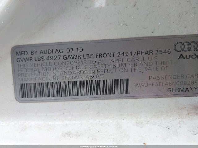 2011 AUDI A4 WAUFFAFL4BN008265 Photo 8