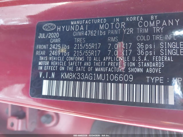 2021 HYUNDAI KONA ELECTRIC KM8K33AG1MU106609 Photo 8
