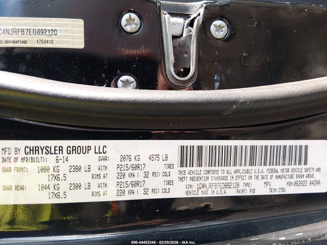 44402348 :رقم المزاد ، 1C4NJRFB7ED892120 vin ، 2014 Jeep Patriot Latitude مزاد بيع