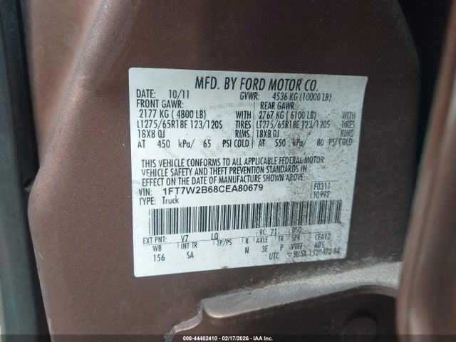 2012 FORD F-250 1FT7W2B68CEA80679 Photo 8