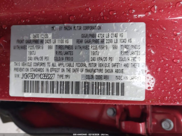 Aukcja sprzedaży 2021 Mazda Cx-5 Grand Touring, vin: JM3KFBDM1M0356227, numer aukcji: 44402445