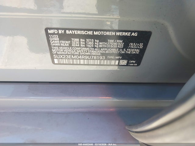 5UX23EM04R9U78193 BMW X7 Xdrive40i