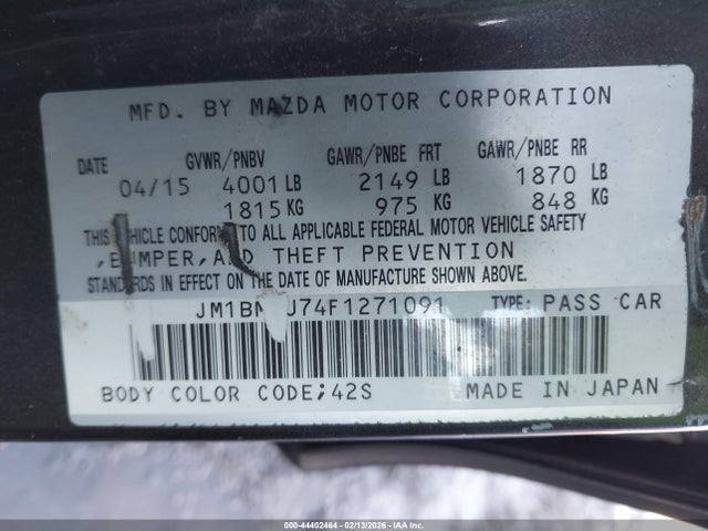 2015 MAZDA MAZDA3 JM1BM1U74F1271091 Photo 8