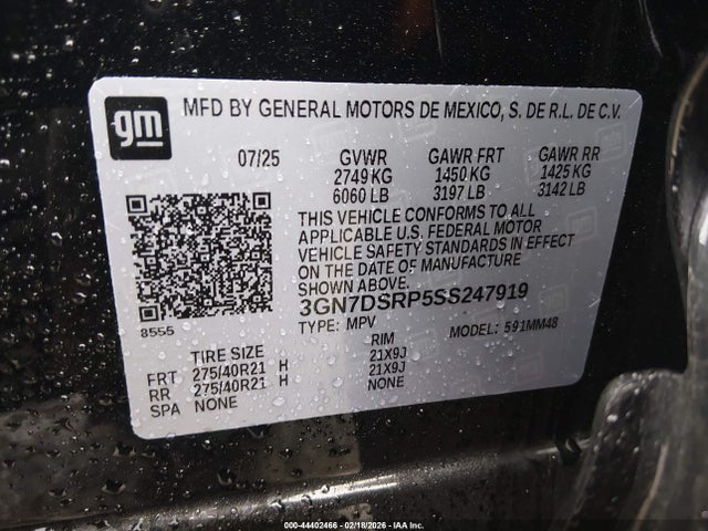 3GN7DSRP5SS247919 Chevrolet Equinox Ev Rs
