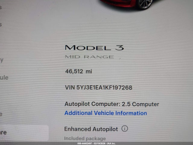 2019 TESLA MODEL 3 5YJ3E1EA1KF197268 Photo 6