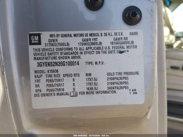 2006 CADILLAC ESCALADE EXT 3GYEK62N26G100014 Photo 8