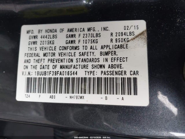 Продаж на аукціоні авто 2015 Acura Tlx, vin: 19UUB1F39FA016544, номер лоту: 44402644