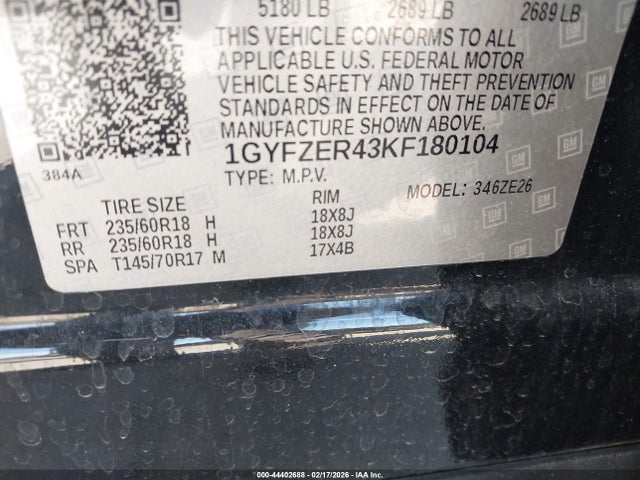 Aukcja sprzedaży 2019 Cadillac Xt4 Sport, vin: 1GYFZER43KF180104, numer aukcji: 44402688