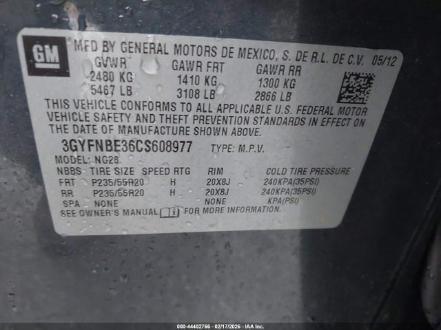 2012 CADILLAC SRX 3GYFNBE36CS608977 Photo 8