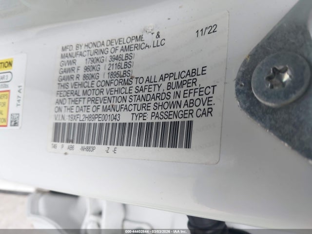 Honda Civic Sport 2023 19XFL2H89PE001043 Image 9