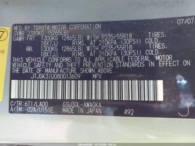 2008 LEXUS RX 350 JTJGK31U080013609 Photo 8