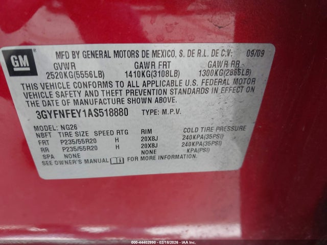 2010 CADILLAC SRX 3GYFNFEY1AS518880 Photo 8