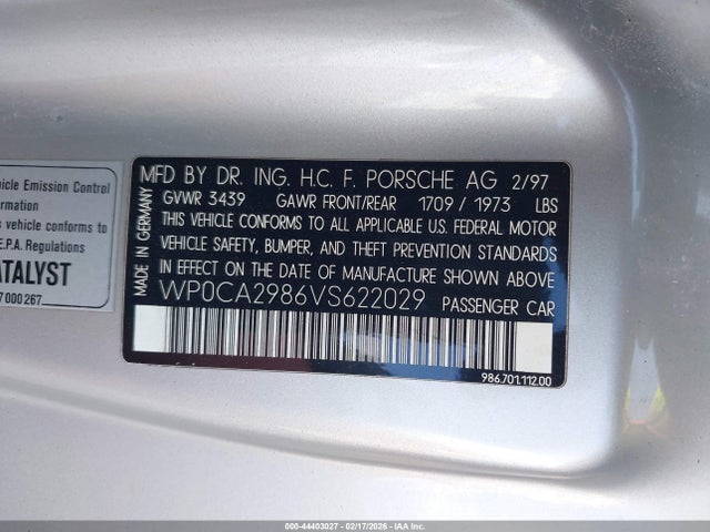 1997 PORSCHE BOXSTER WP0CA2986VS622029 Photo 8