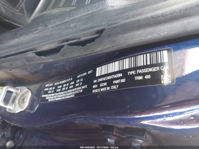Alfa Romeo Giulia Ti Rwd 2017 ZARFAECN5H7542084 Image 9