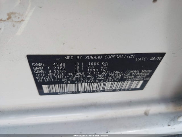 2020 SUBARU IMPREZA 4S3GTAV6XL3729313 Photo 8