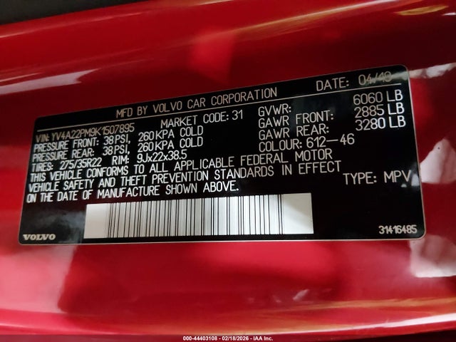 2019 VOLVO XC90 YV4A22PM9K1507895 Photo 8