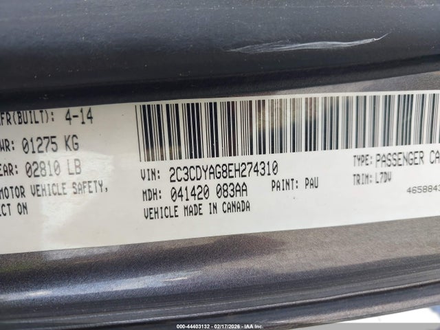 Aukcja sprzedaży 2014 Dodge Challenger Sxt, vin: 2C3CDYAG8EH274310, numer aukcji: 44403132