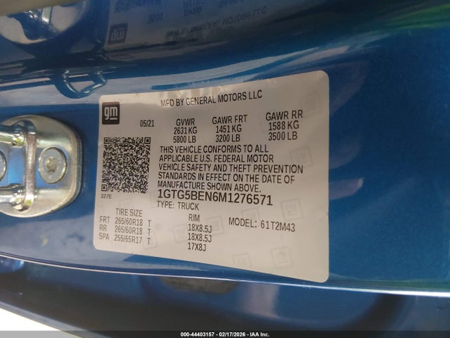 1GTG5BEN6M1276571 GMC Canyon 2wd Short Box Elevation Standard