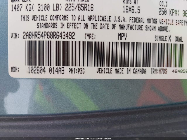 2008 CHRYSLER TOWN & COUNTRY 2A8HR54P68R643492 Photo 8