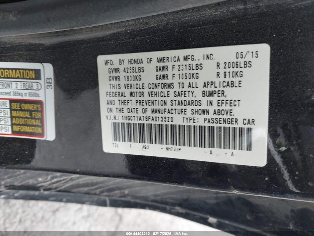 1HGCT1A79FA013520 Honda ACCORD EX