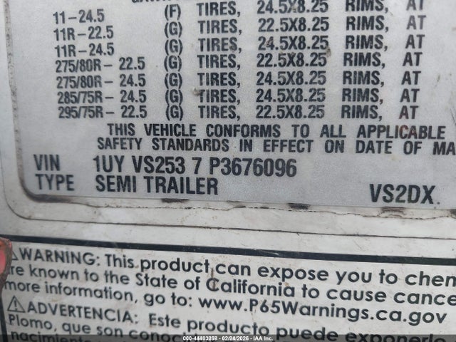 44403258 :رقم المزاد ، 1UYVS2537P3676096 vin ، 2023 Utility Trailer Mfg Unknown مزاد بيع