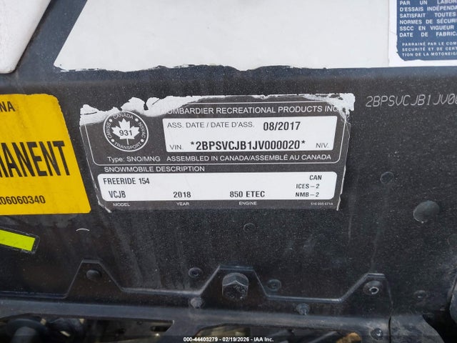 Ski-Doo Freeride 2018 2BPSVCJB1JV000020 Image 9