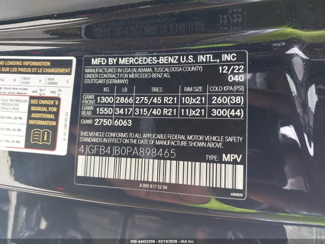 4JGFB4JB0PA898465 Mercedes-Benz GLE 350