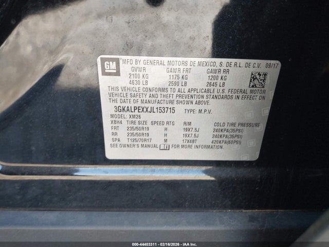 44403311 :رقم المزاد ، 3GKALPEXXJL153715 vin ، 2018 Gmc Terrain Slt مزاد بيع