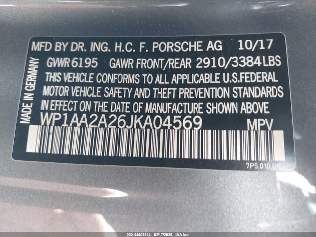 2018 PORSCHE CAYENNE WP1AA2A26JKA04569 Photo 8