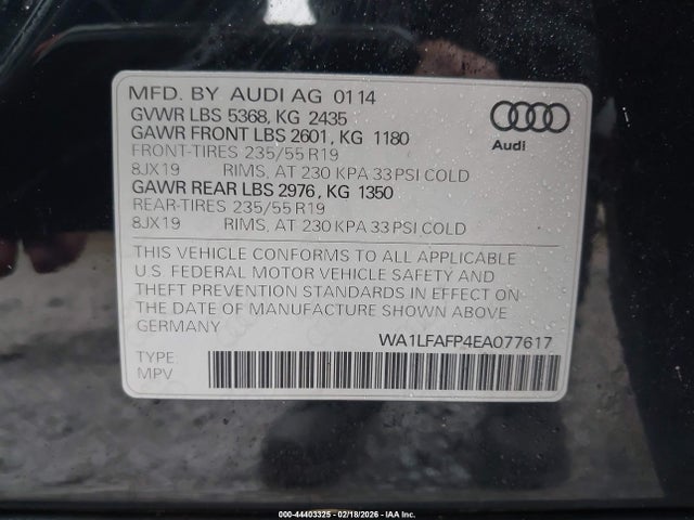 2014 AUDI Q5 WA1LFAFP4EA077617 Photo 8