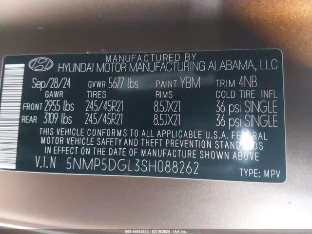 Hyundai Santa Fe Calligraphy 2025 5NMP5DGL3SH088262 Image 9
