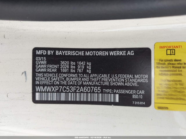 2015 MINI HARDTOP WMWXP7C53F2A60765 Photo 8