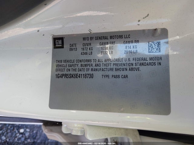 Продаж на аукціоні авто 2014 Buick Verano Convenience Group, vin: 1G4PR5SK6E4118730, номер лоту: 44403462