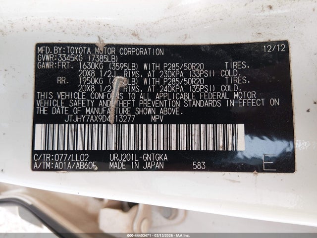 2013 LEXUS LX 570 JTJHY7AX9D4113277 Photo 8