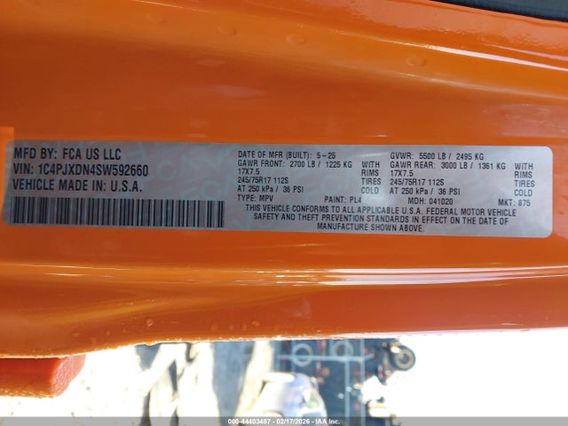 Auction sale of the 2025 Jeep Wrangler 4-door Summit 4x4, vin: 1C4PJXDN4SW592660, lot number: 44403487