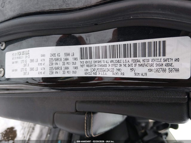 Продажа на аукционе авто 2016 Jeep Cherokee Limited, vin: 1C4PJMDS5GW134122, номер лота: 44403497