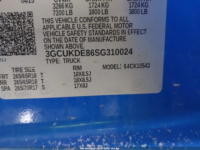 3GCUKDE86SG310024 Chevrolet Silverado 1500 4wd Standard Bed Lt