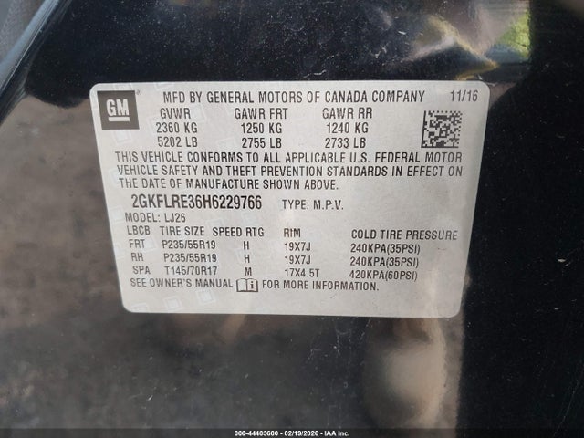 Aukcja sprzedaży 2017 Gmc Terrain Denali, vin: 2GKFLRE36H6229766, numer aukcji: 44403600