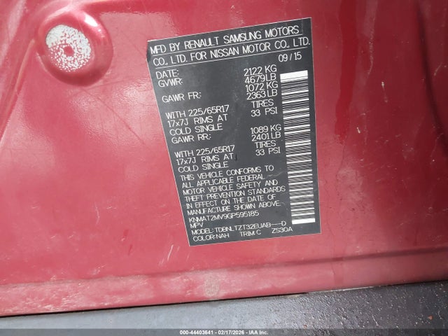 Nissan ROGUE SV 2016 KNMAT2MV9GP595185 Image 9