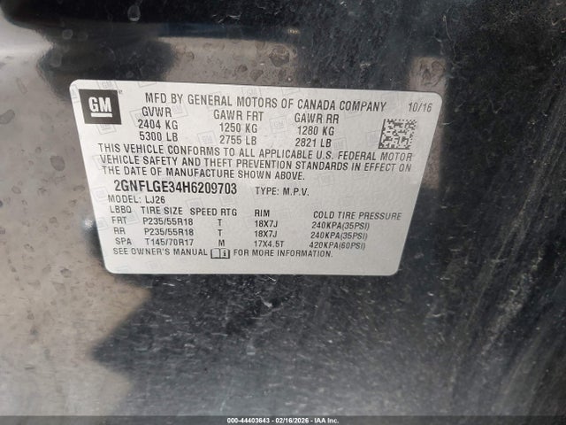 Chevrolet Equinox Premier 2017 2GNFLGE34H6209703 Image 9