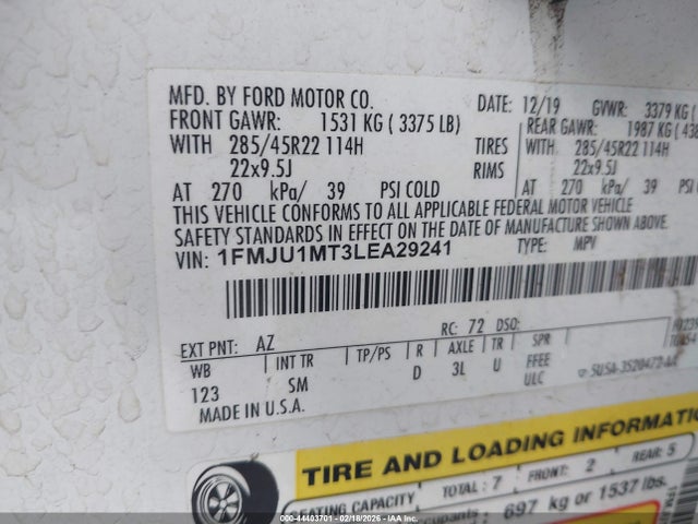 Ford Expedition Platinum 2020 1FMJU1MT3LEA29241 Image 9