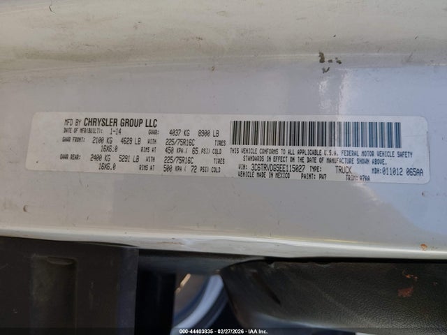 2014 RAM PROMASTER 2500 3C6TRVDG5EE115027 Photo 8
