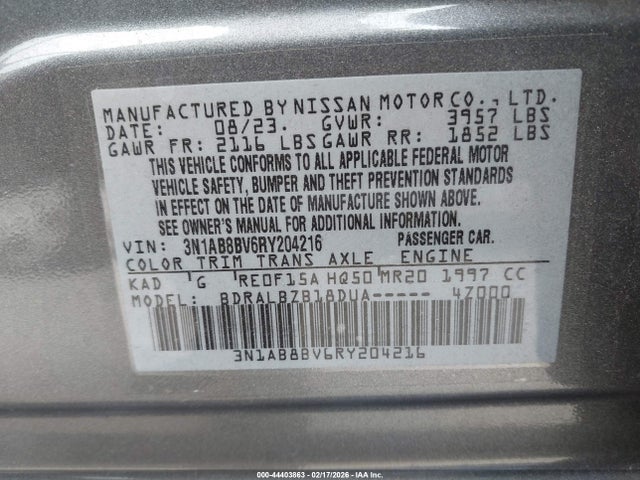 Nissan Sentra S Xtronic Cvt 2024 3N1AB8BV6RY204216 Image 9