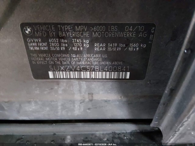 2011 BMW X5 5UXZV4C57BL400841 Photo 8