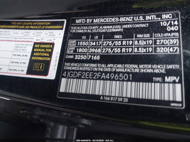 2015 MERCEDES-BENZ GL 350 BLUETEC 4JGDF2EE2FA496501 Photo 8